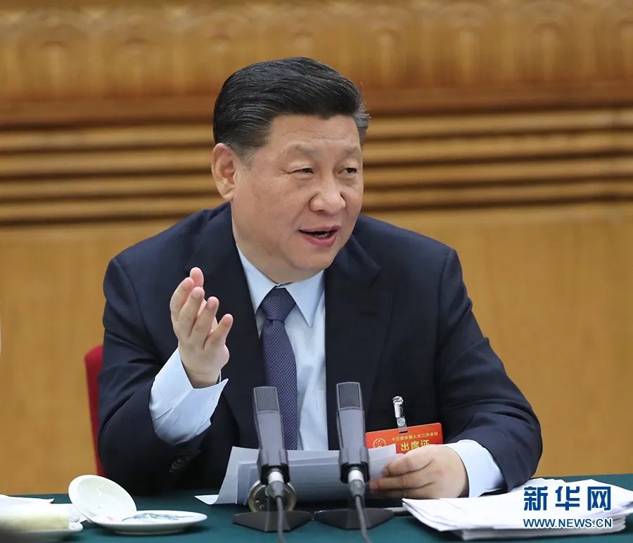 2019年3月7日，習(xí)近平參加十三屆全國(guó)人大二次會(huì)議甘肅代表團(tuán)的審議。新華社記者 鞠鵬 攝